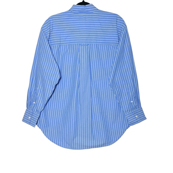 NWT J. Crew Étienne OVERSIZED shirt in striped Blue & White Cotton Poplin, XS - Picture 7 of 14